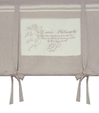 Hissgardin Love Änglar Linnebeige botten lantlig stil