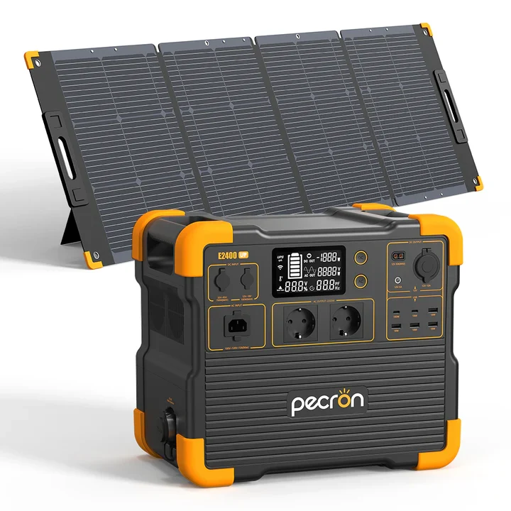 Powerstation Pecron - 2400W - 2048Wh + 200W - 36V Pecron vikbar solpanel 