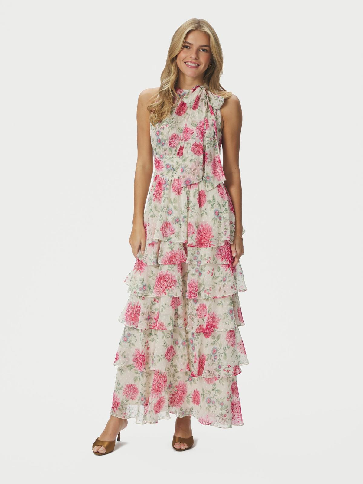 Neo Noir Marli Big Flower Dress, Creme - 3