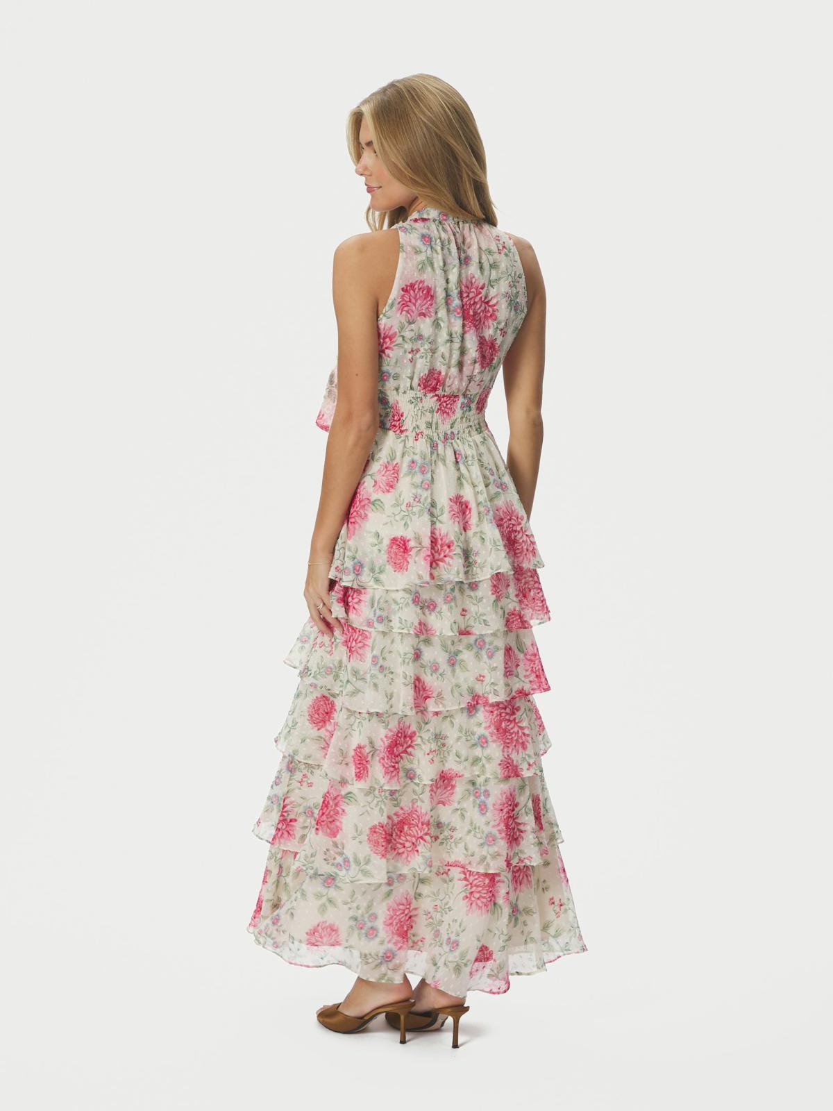 Neo Noir Marli Big Flower Dress, Creme - 4