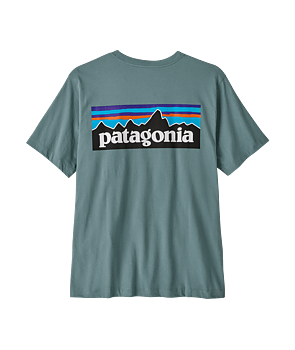 Patagonia t-shirt P-6 logo blue sage