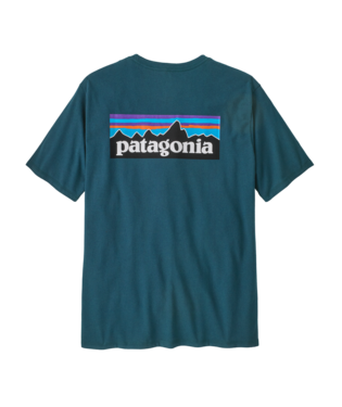 Patagonia t-shirt P-6 logo responsibili glacial blue