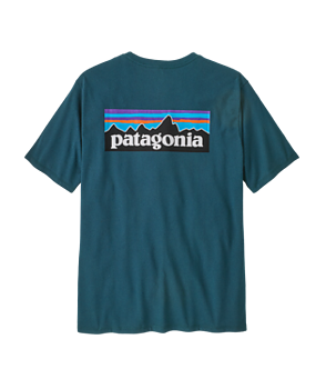 Patagonia t-shirt P-6 logo responsibili glacial blue