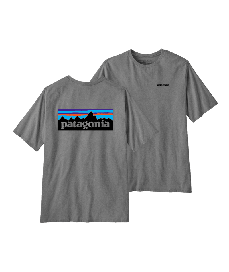 Patagonia t-shirt P-6 logo responsibili gravel heather - 12