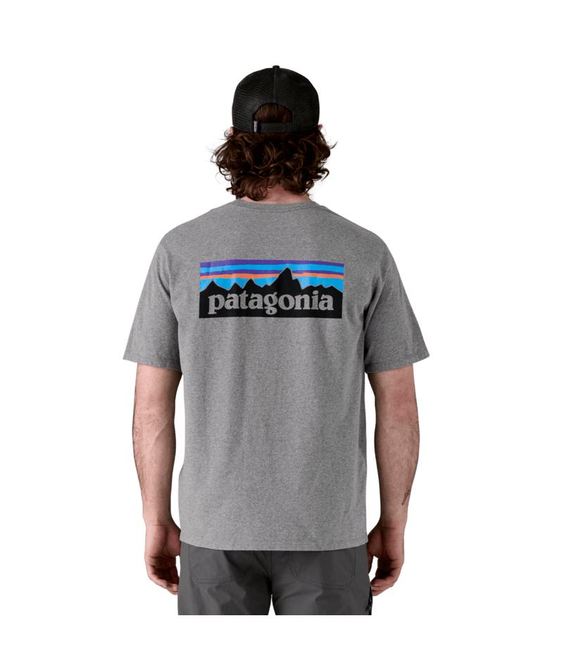 Patagonia t-shirt P-6 logo responsibili gravel heather - 8