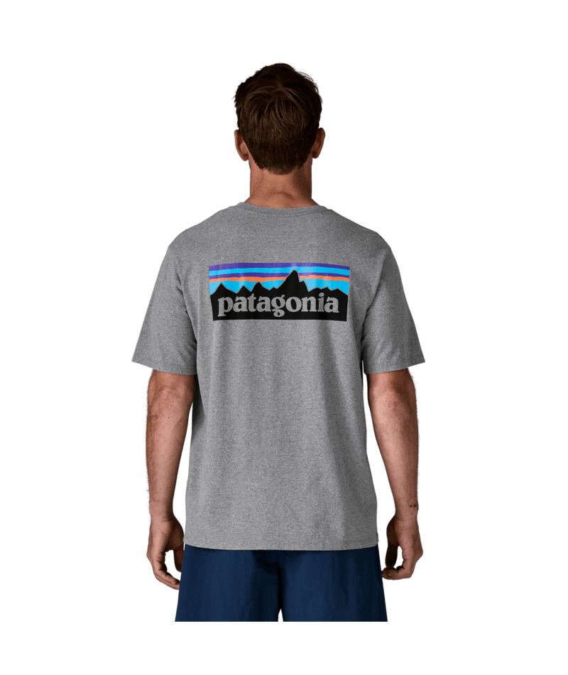 Patagonia t-shirt P-6 logo responsibili gravel heather - 3