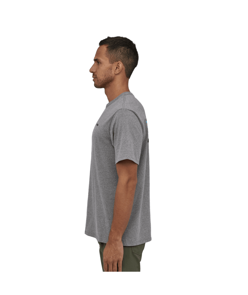 Patagonia t-shirt P-6 logo responsibili gravel heather - 10