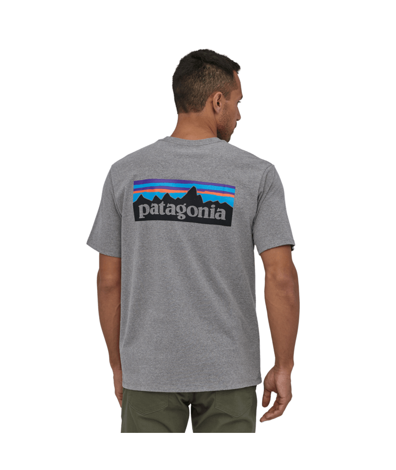 Patagonia t-shirt P-6 logo responsibili gravel heather - 6