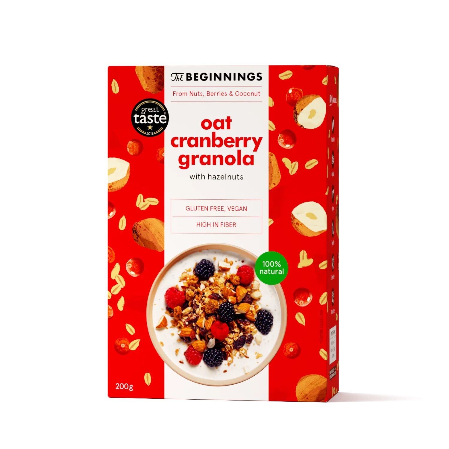 glutenfri proteingranola med tranbär beginnings 200g