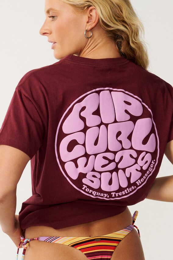 Rip Curl t-shirt dam Icons of surf dark plum - 2