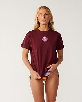 Rip Curl t-shirt dam Icons of surf dark plum
