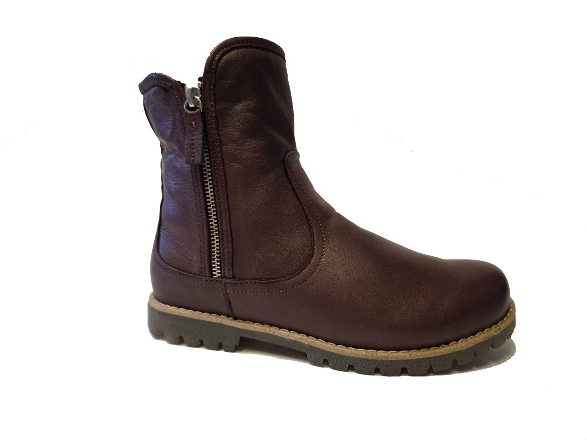 Charlotte of Sweden Double Zipper Boot Bordo