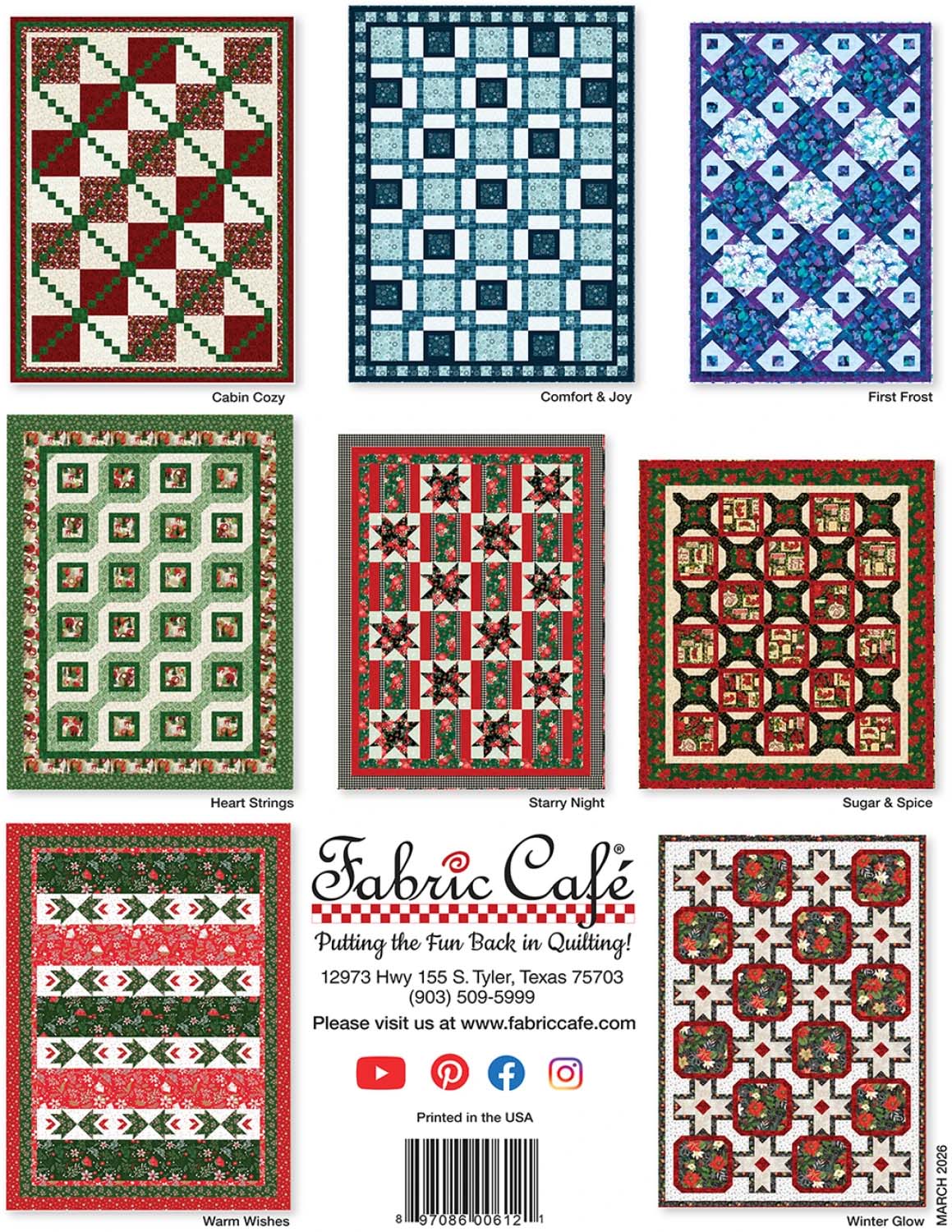 Bok:  Holly Jolly 5-Yard Quilts  - Fabric Cafe - 2