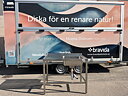 Begagnad rostfri bänk med vask