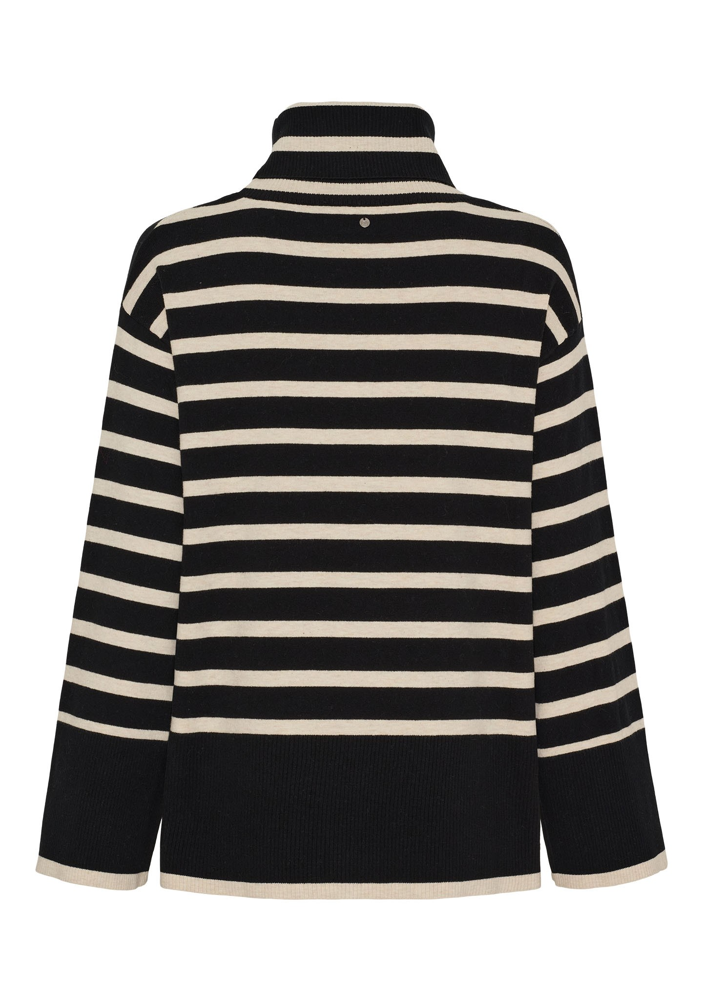 Frigga Rollneck Pullover - Black w/Cream - Isay - 3