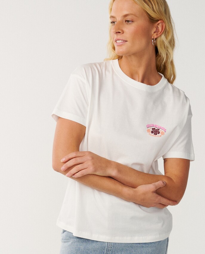 Rip Curl t-shirt dam Party Wave Art bone - 2