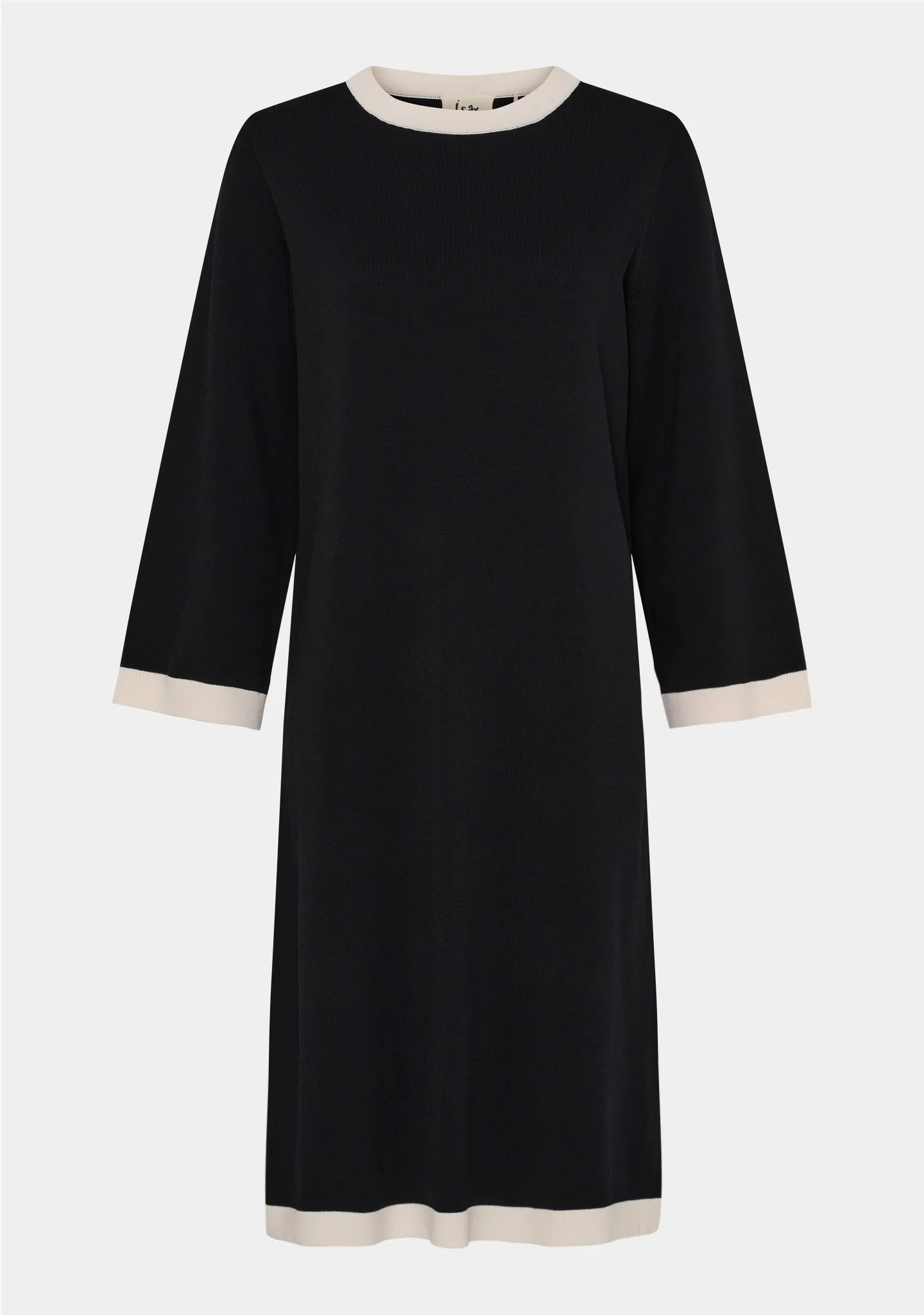 Jena Knit Dress - Black w/Cream - Isay - 5