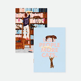 Less People More Cats 2 pocket anteckningsböcker
