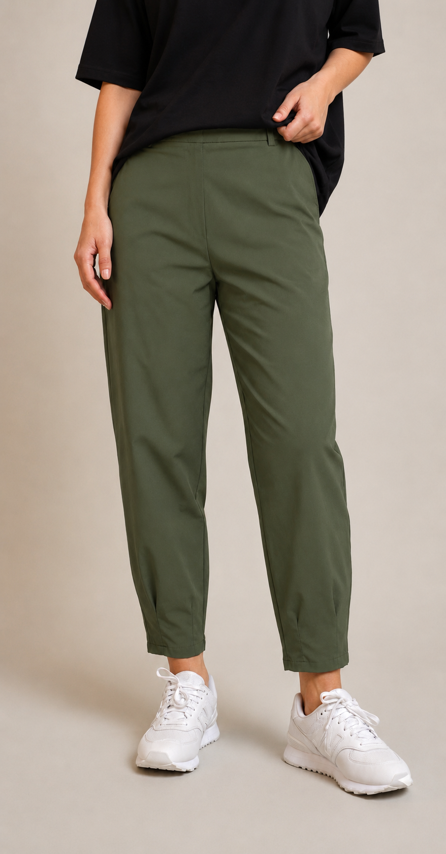 BEATE barrel pants - kaki
