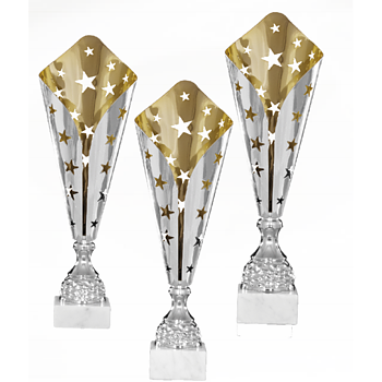 Pokal Silver/Guld Stjärnor  - 3 olika storlekar