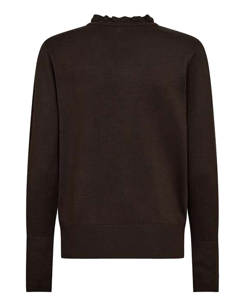 Jumper Katie v-ringad med knappar brun