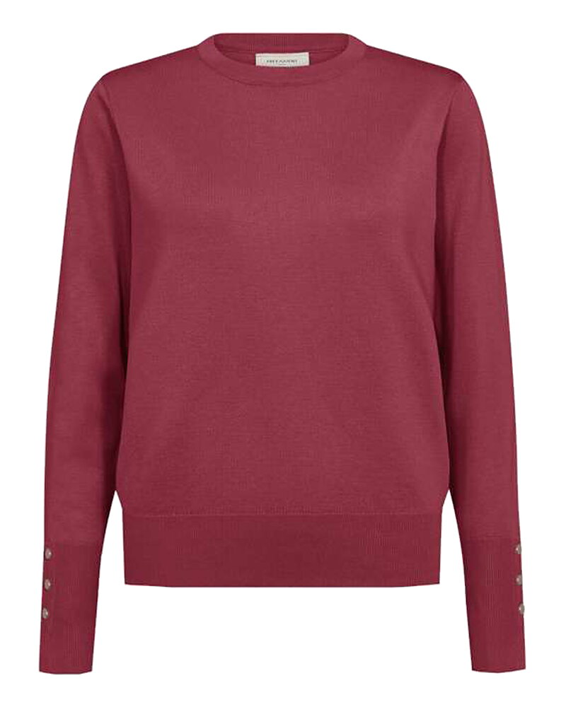 Jumper Katie med guldknappar hallonröd