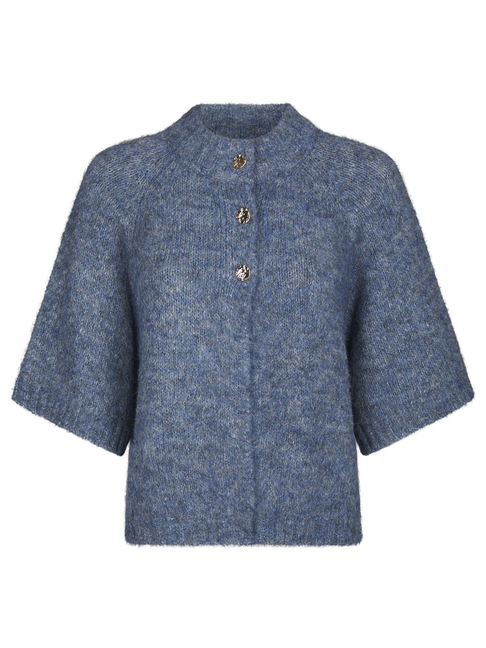 Neo Noir - Benuta Fluff  Knit Cardigan Smoke Blue - 8