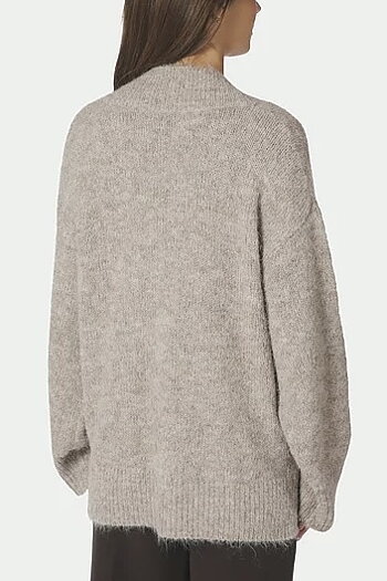 Neo Noir - Melli Fluffy Knit Blouse Beige Melange