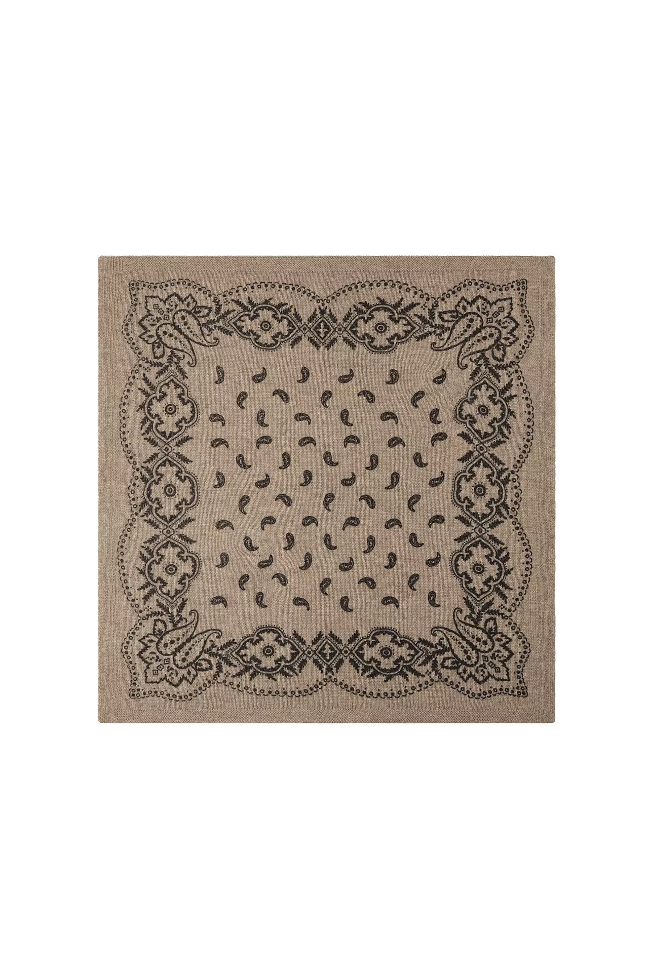 Neo Noir - Adelina Paisley Knit Scarf Beige Melange - 5