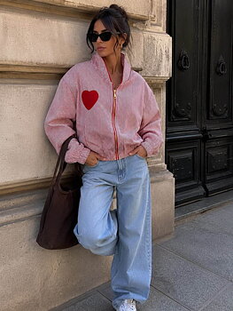 Bomber stripes heart red