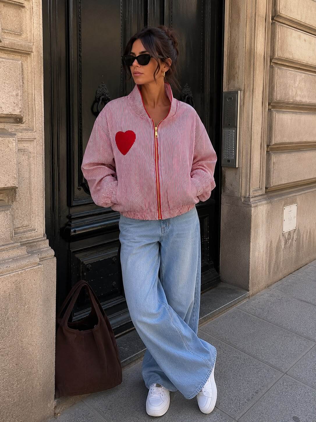 Bomber stripes heart red - 2