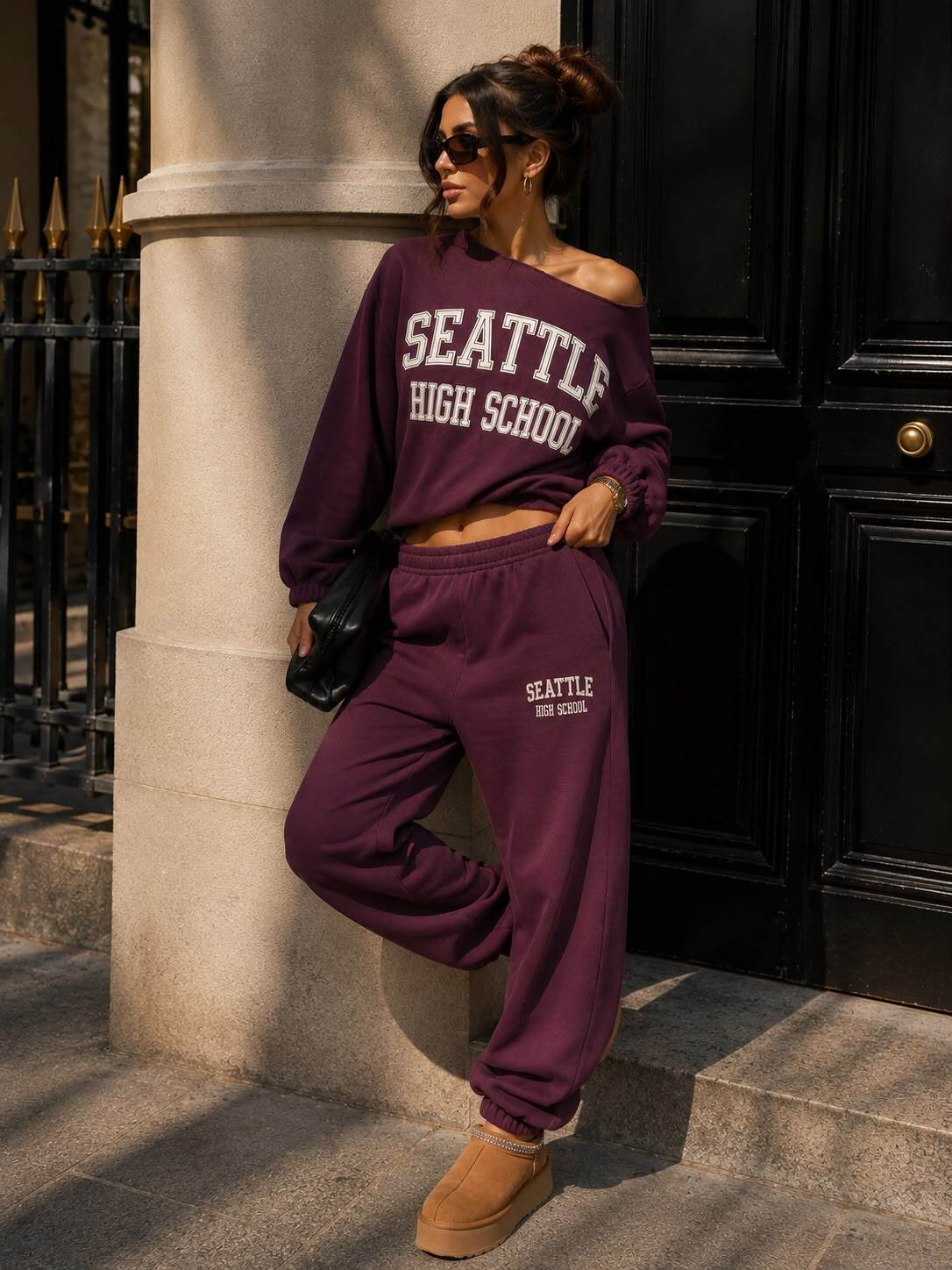 Set sweatshirt/pants Seattle plum