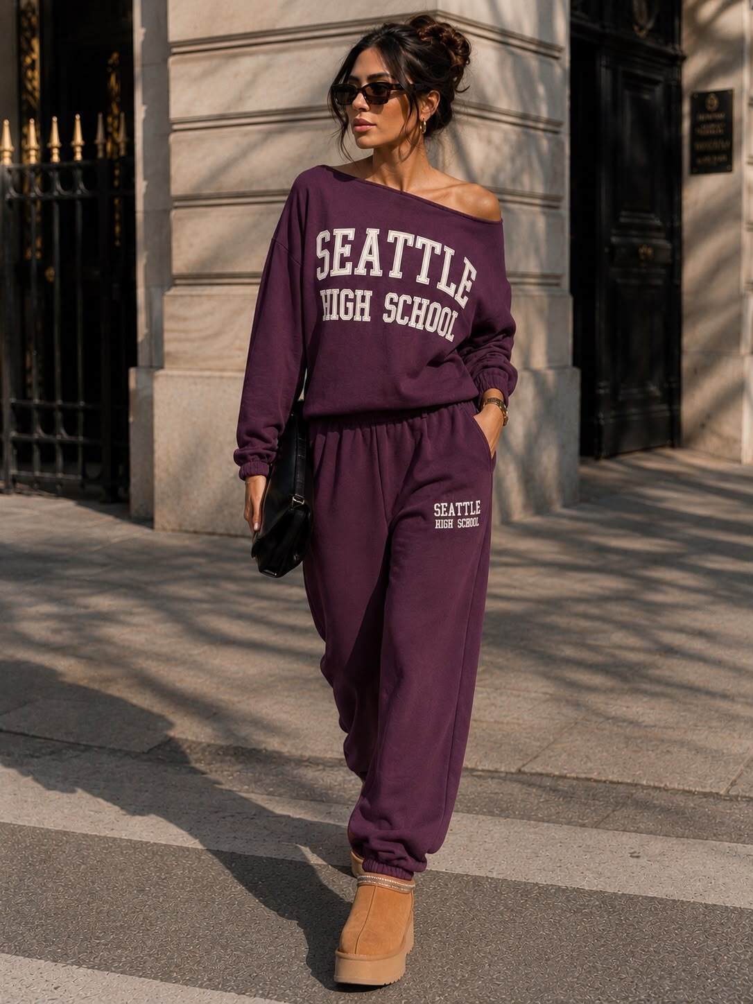 Set sweatshirt/pants Seattle plum - 2