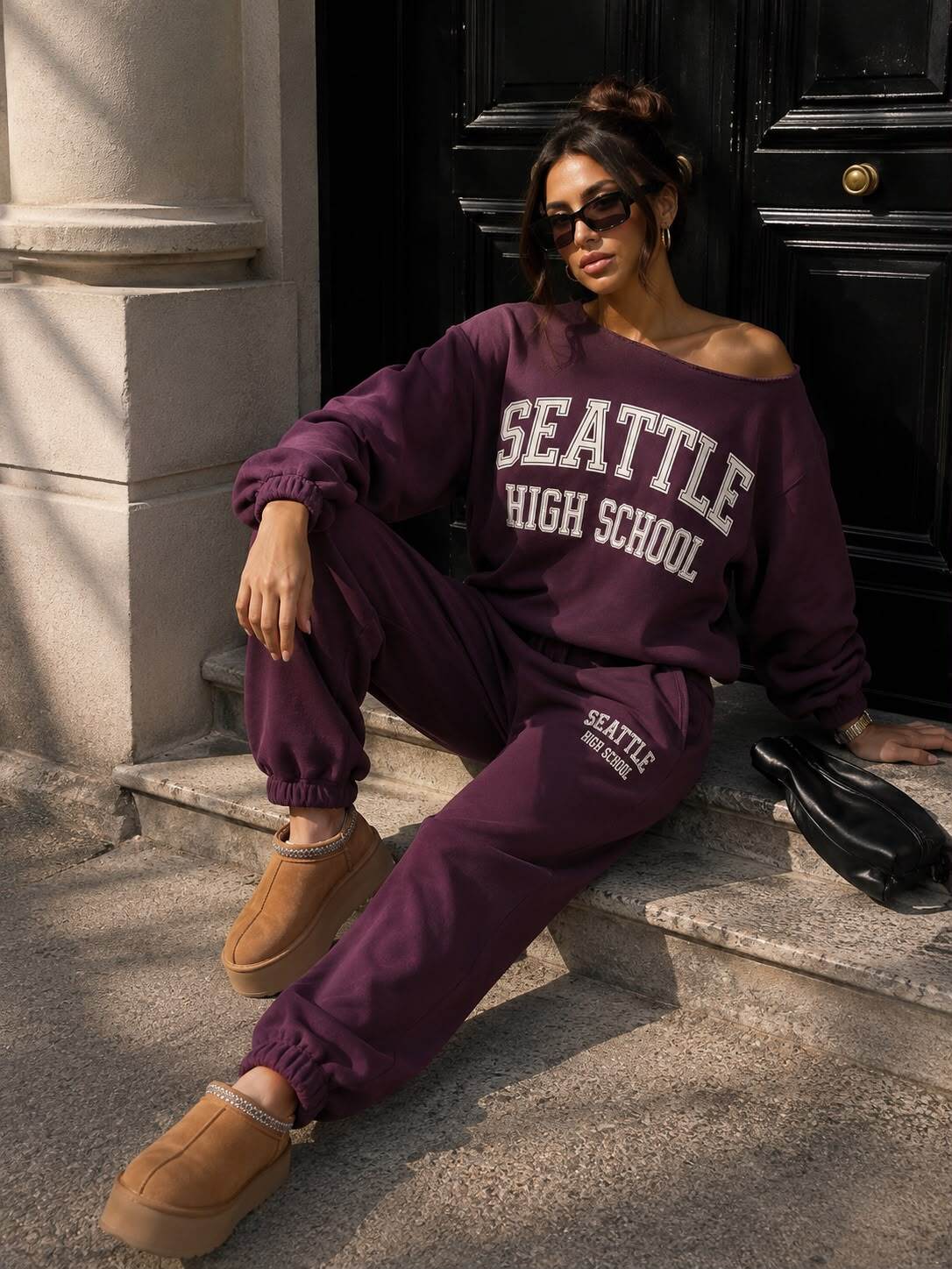Set sweatshirt/pants Seattle plum - 3