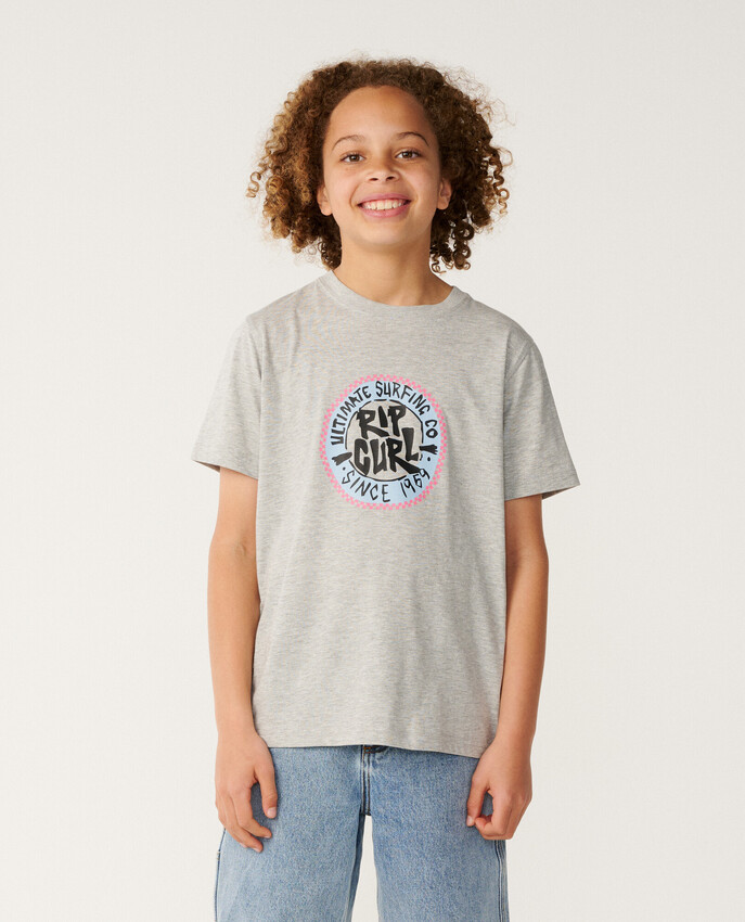 Rip Curl t-shirt jr Streamline circle logo grey marble