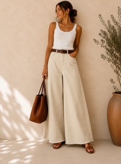 Wide Byxa Beige