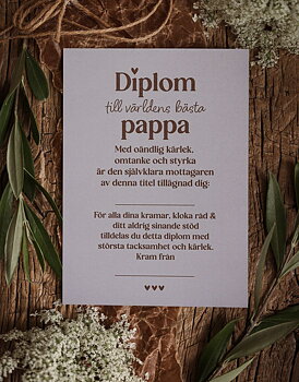 Vykort - Diplom till Pappa - Majas Cottage