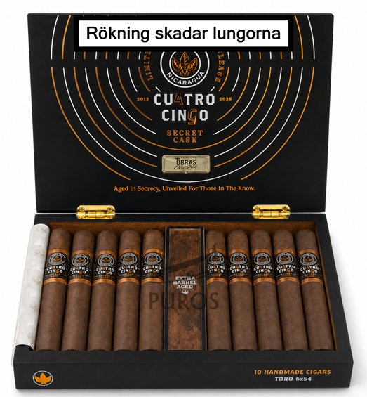 Joya de Nicaragua Cuatro Cinco Reserva Especial Secret Cask Toro  Cigarrlåda 10-pack