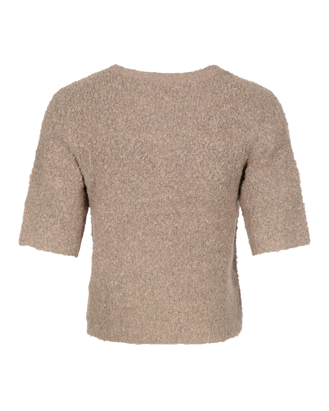 Kofta bouclé silverknappar brun - 2