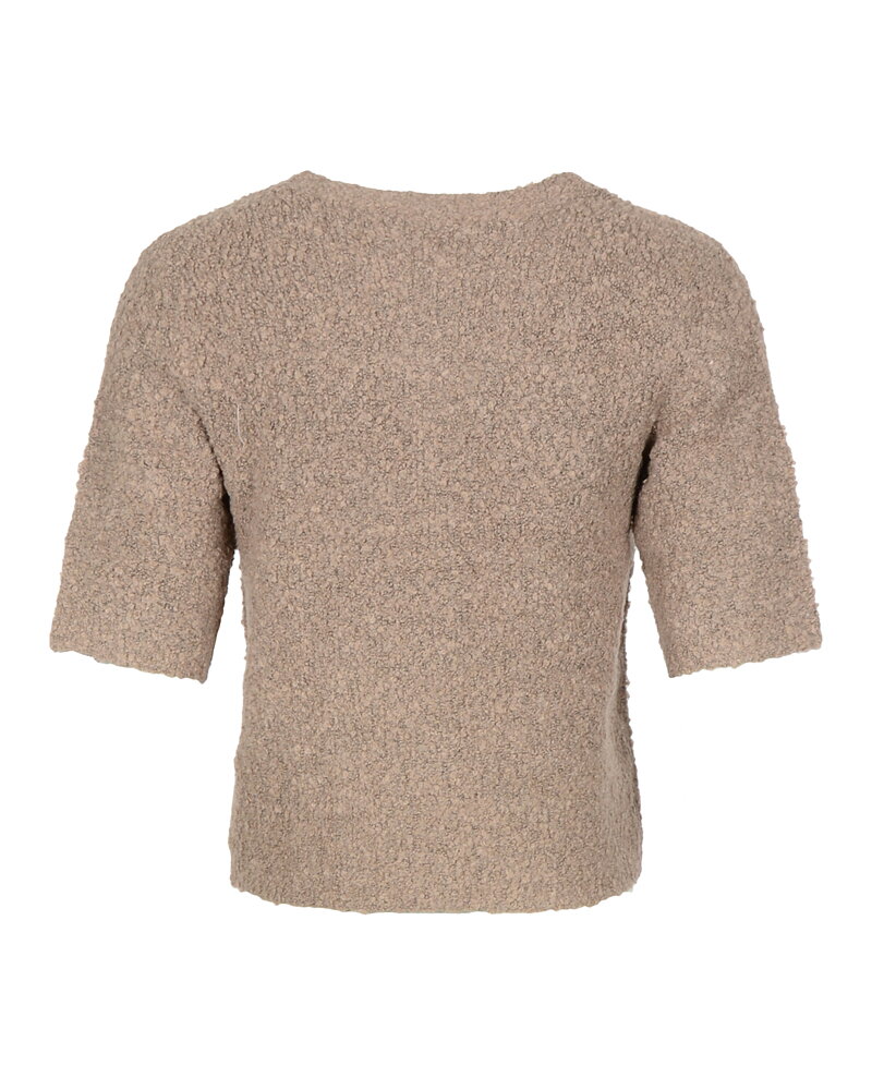 Kofta bouclé silverknappar brun