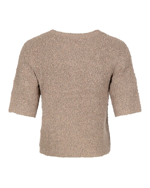 Kofta bouclé silverknappar brun - 2