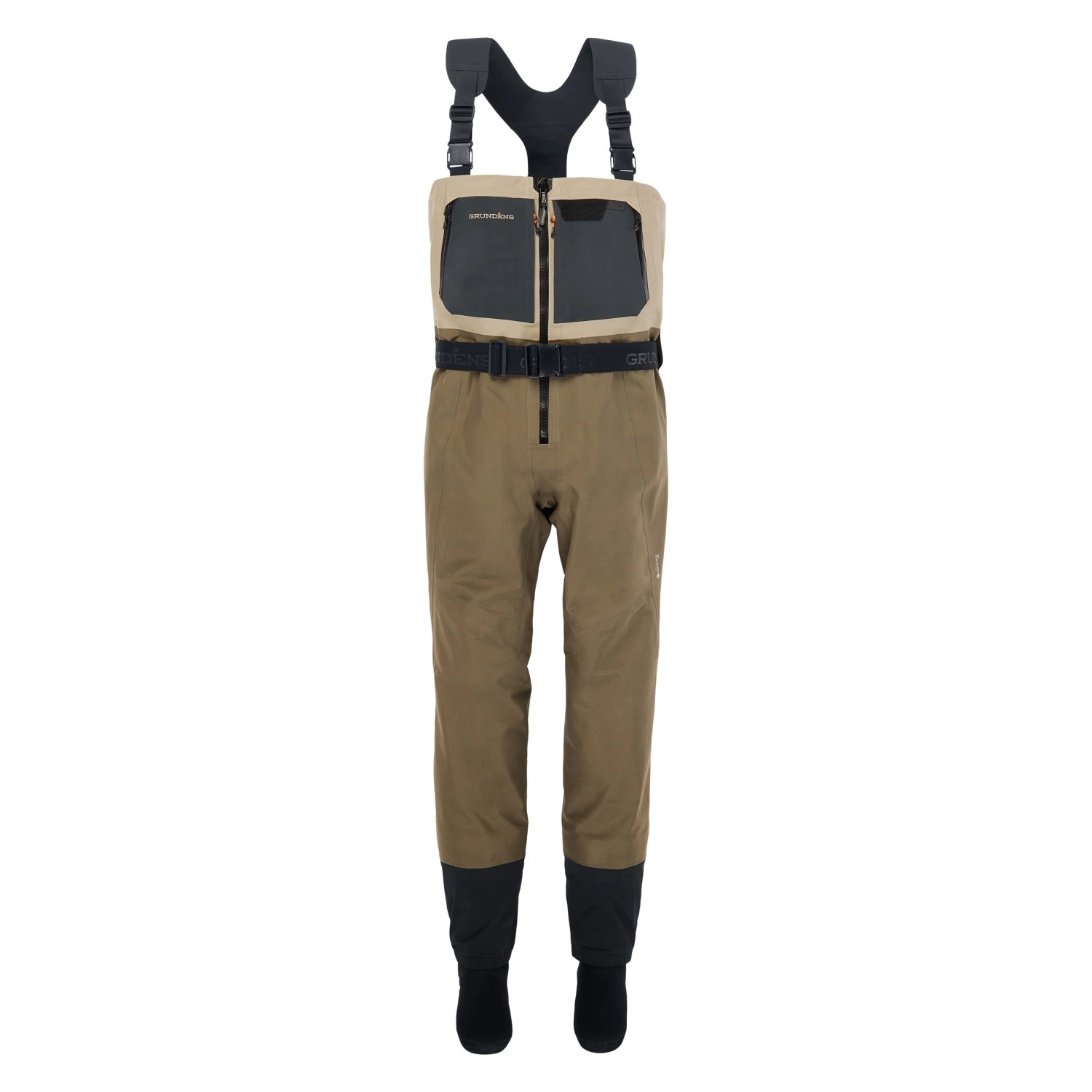 Grundéns Men's Boundary Zip Stockingfoot Wader Stone/Otter XXL (12-13)
