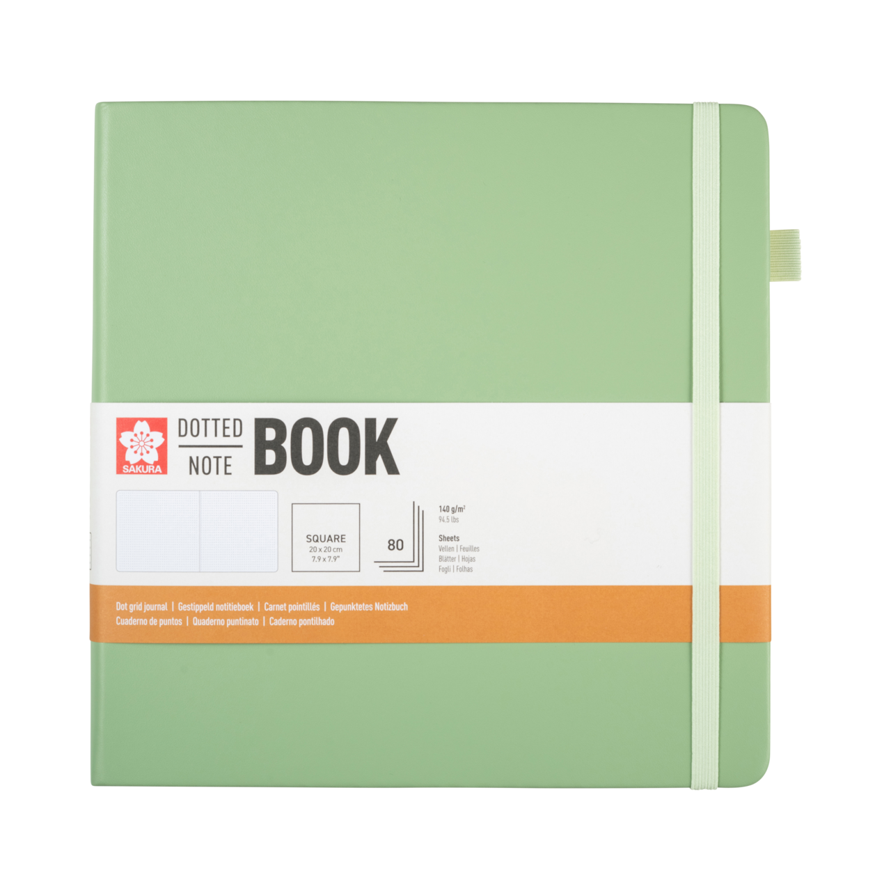 Sakura Dotted Hard Cover Notebook 20x20 cm Pale Patina