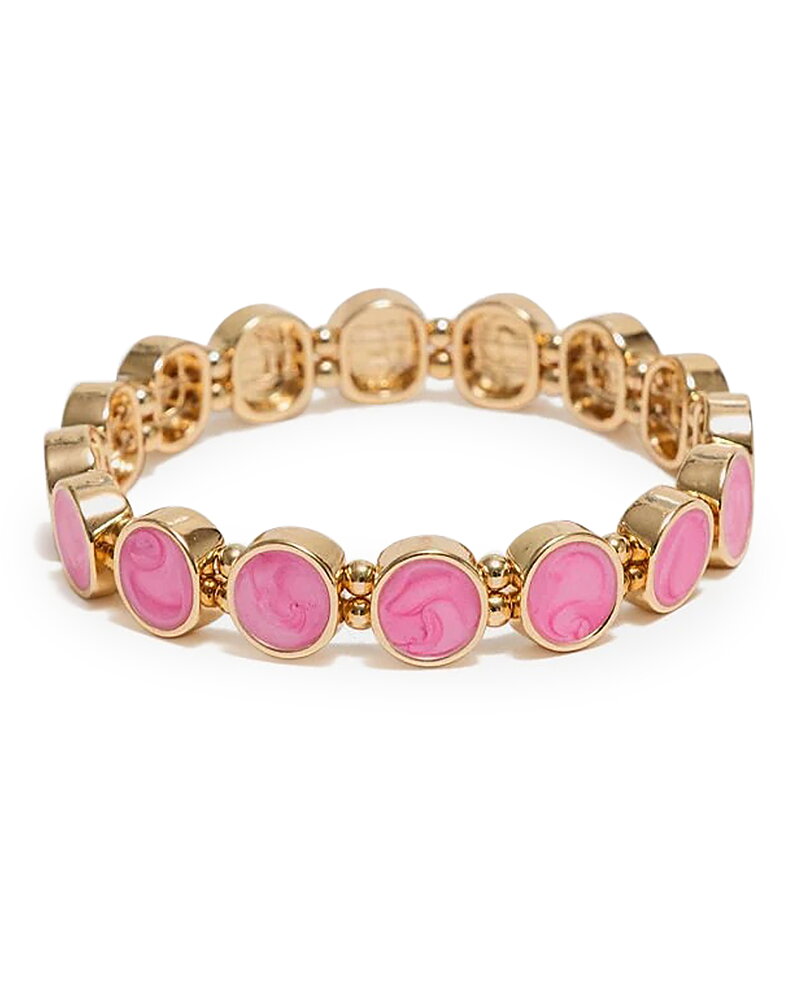 Armband Ava guldfärgat med rosa pärlor