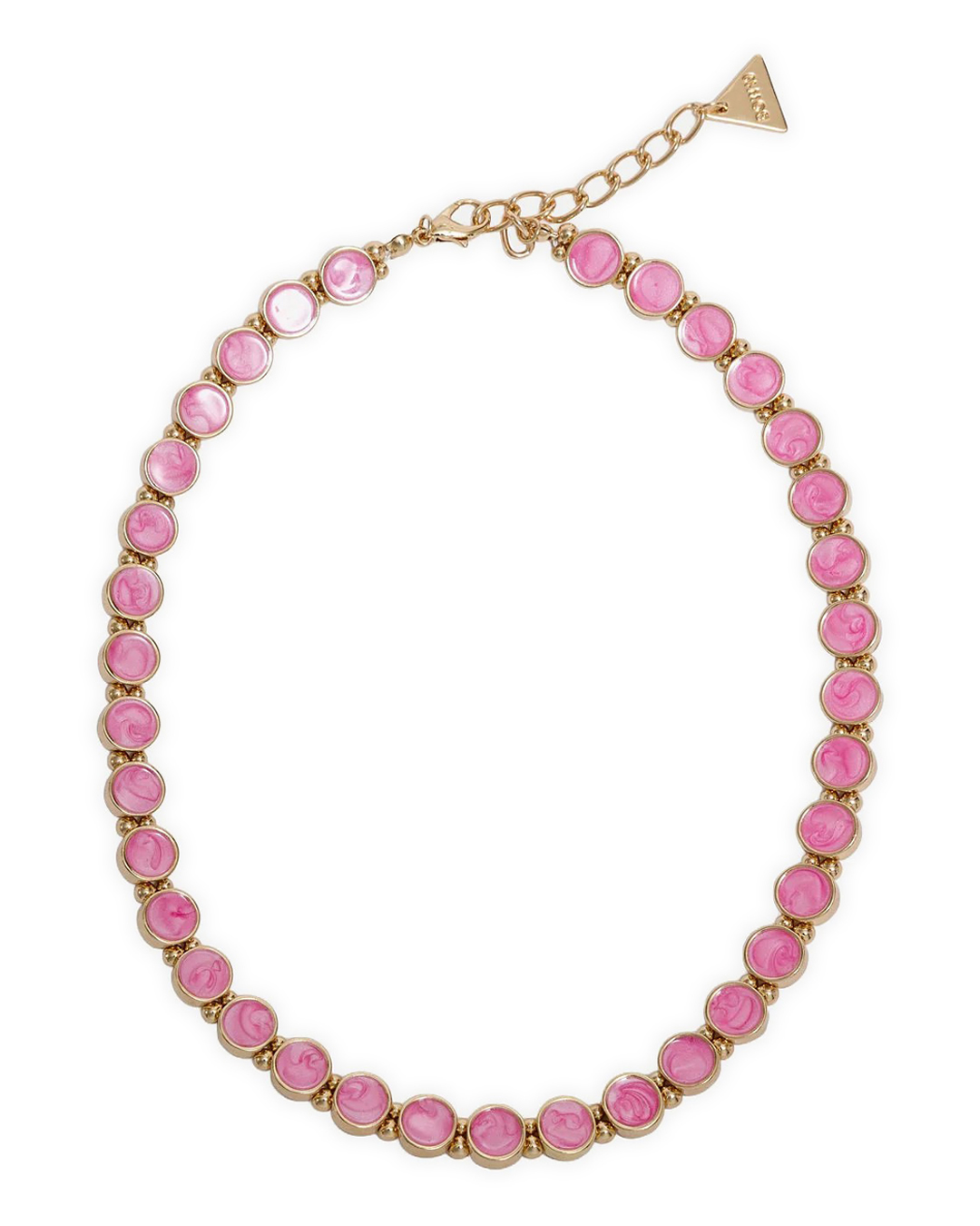 Halsband Ava guldfärgat med rosa pärlor