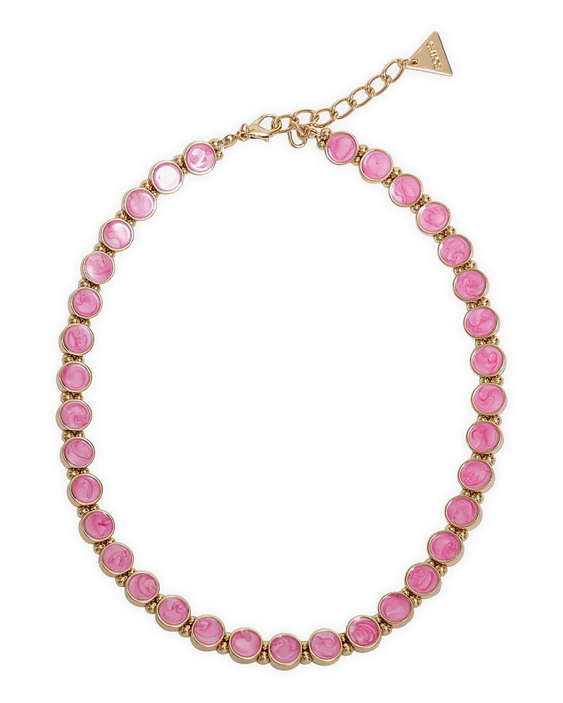 Halsband Ava guldfärgat med rosa pärlor