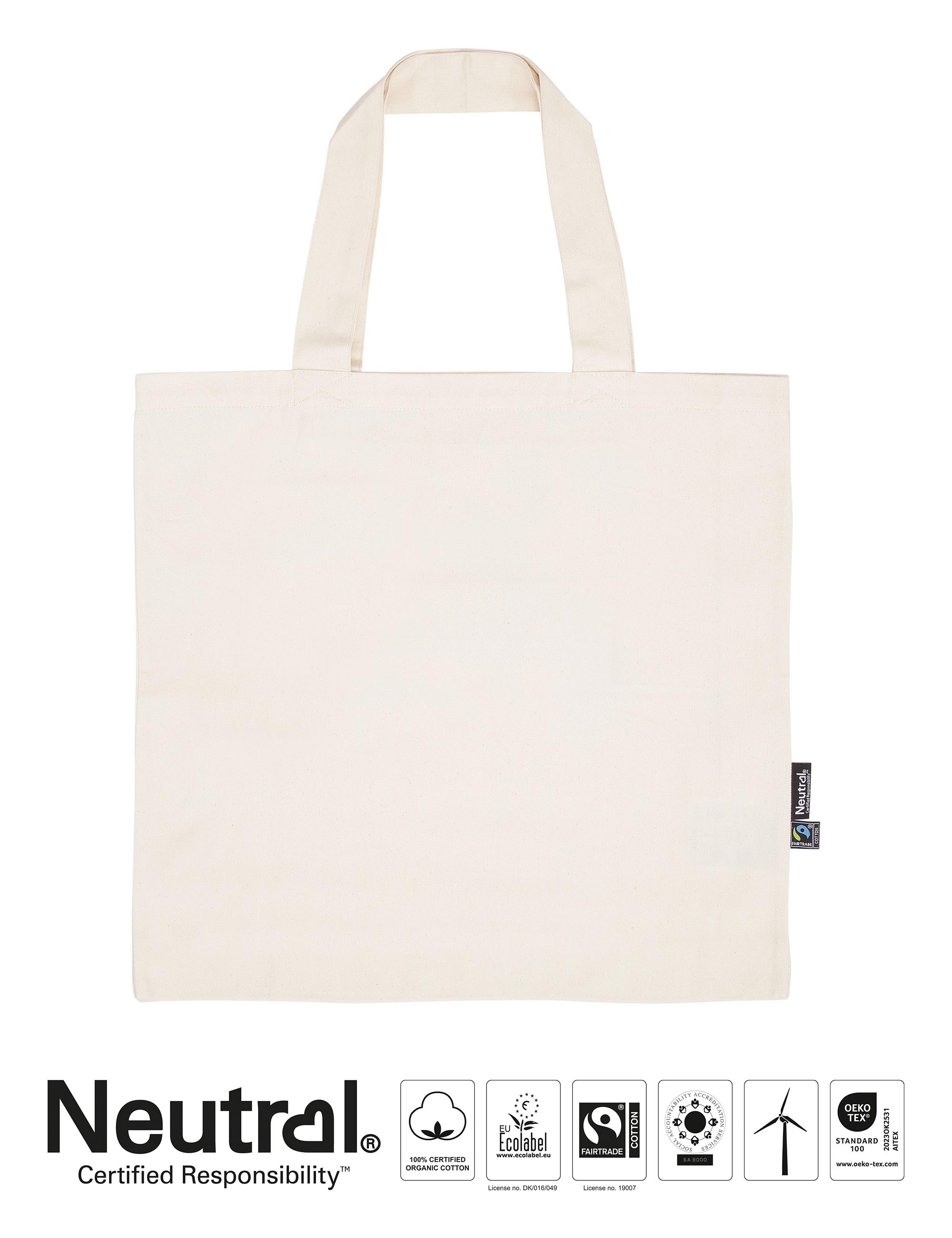 Twill Shopper Bag, Neutral, EKO -  6 olika färger - 7