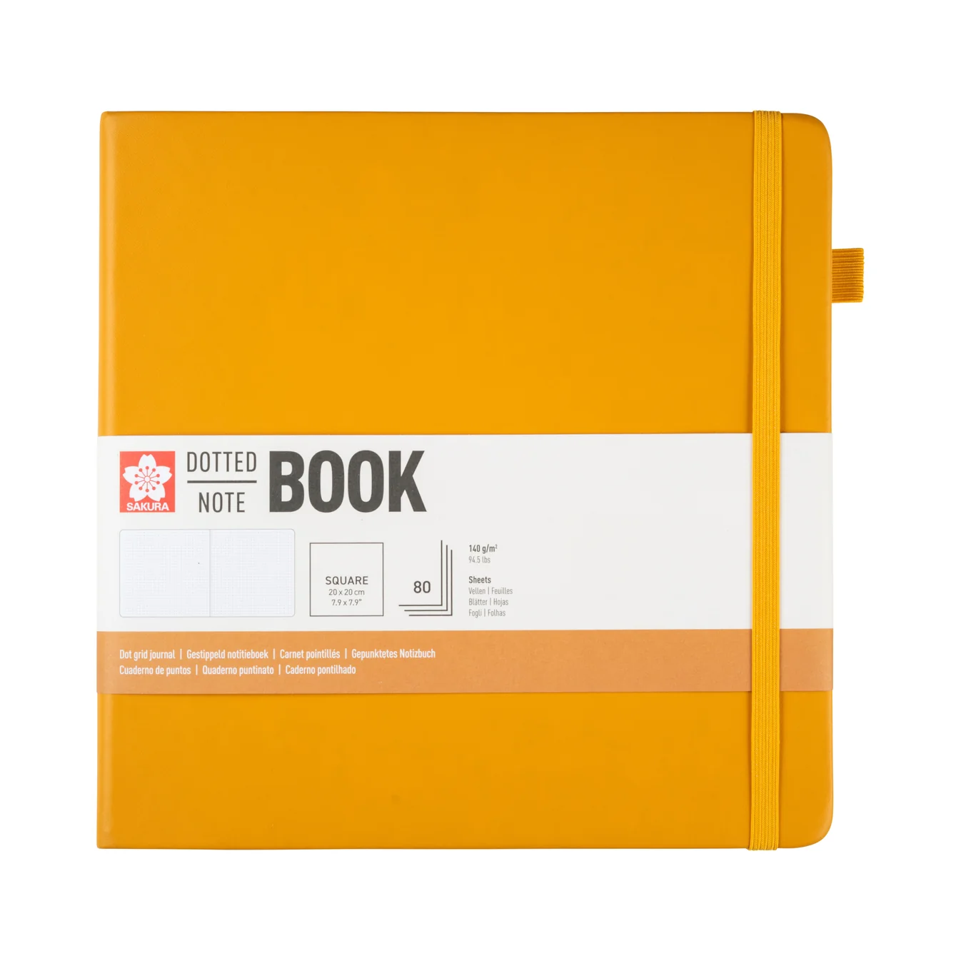 Sakura Dotted Hard Cover Notebook 20x20 cm Japanese Kerria