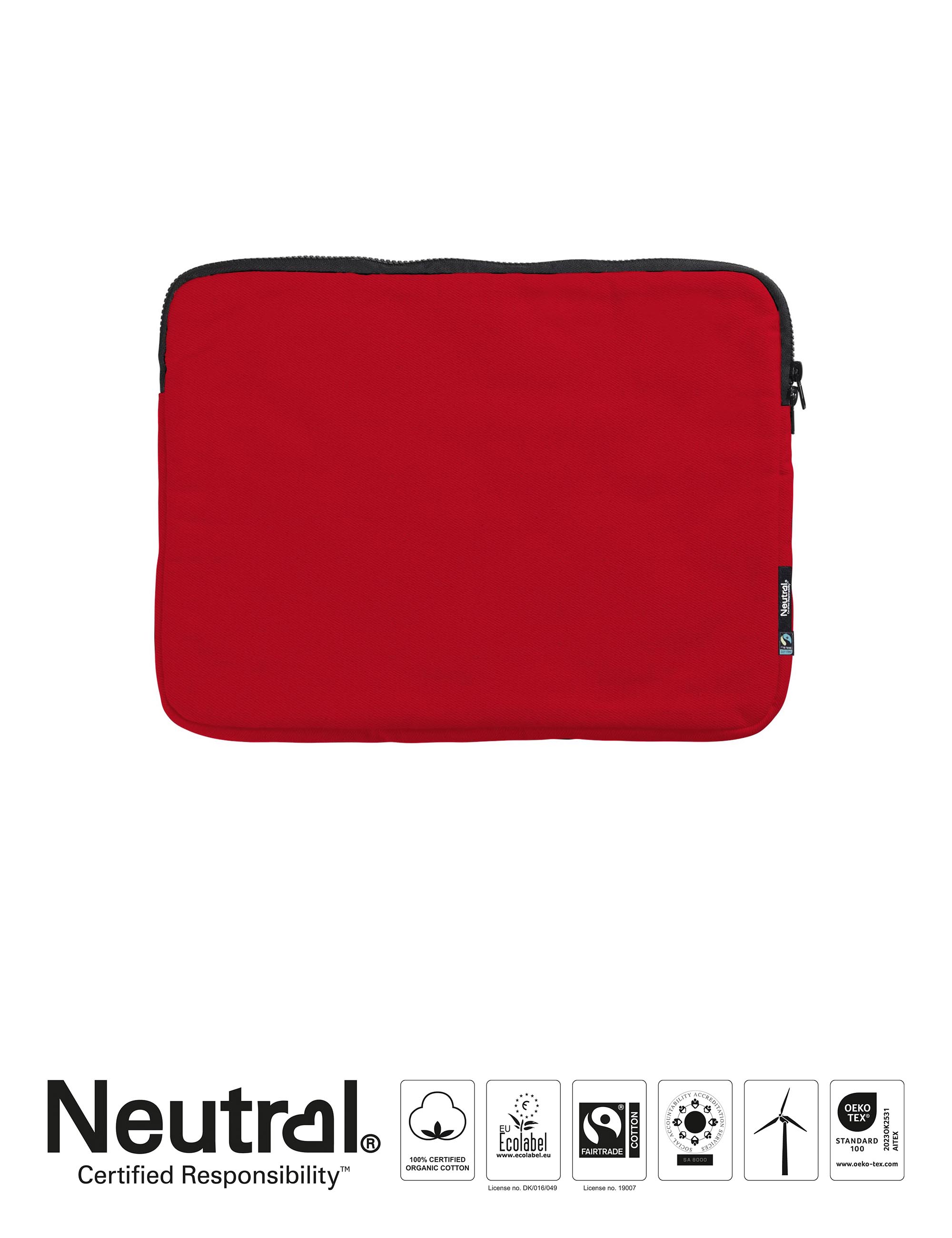 Dataväska 15" - Neutral - Fairtrade & EKO GOTS - Red