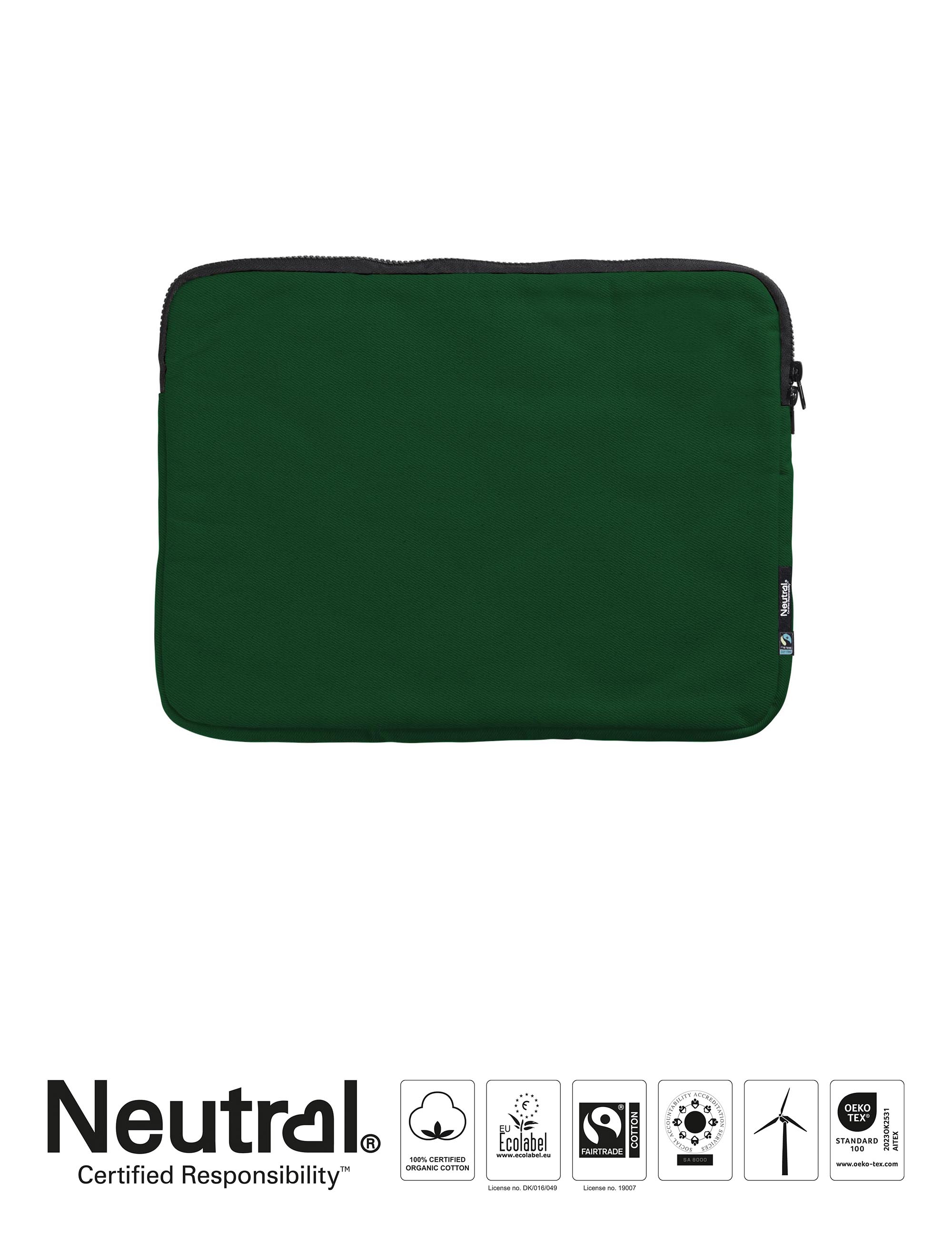 Dataväska 15" - Neutral - Fairtrade & EKO GOTS - Bottle Green - 2